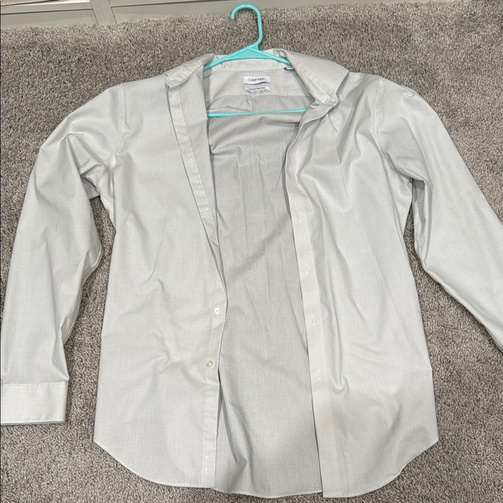 Calvin Klein Gray Casual Button Down Shirt
